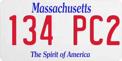 MA license plate 134PC2