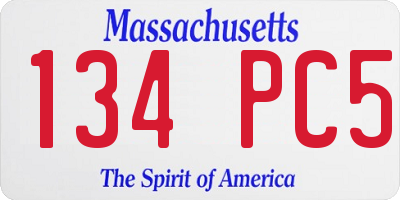MA license plate 134PC5