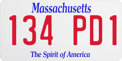 MA license plate 134PD1