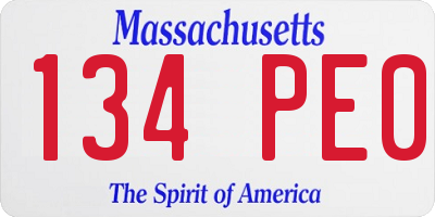 MA license plate 134PE0