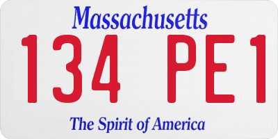 MA license plate 134PE1