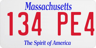 MA license plate 134PE4