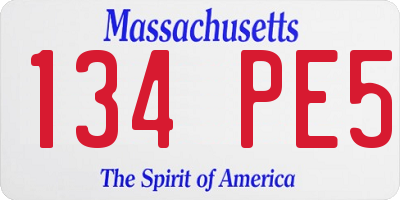 MA license plate 134PE5
