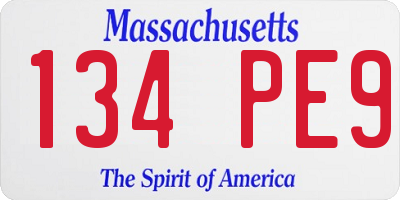 MA license plate 134PE9