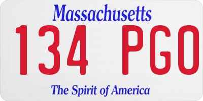 MA license plate 134PG0