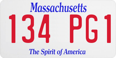 MA license plate 134PG1