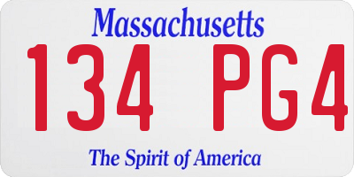 MA license plate 134PG4
