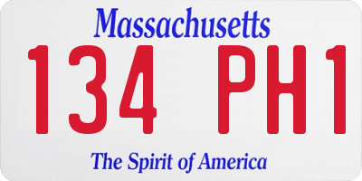 MA license plate 134PH1