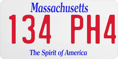 MA license plate 134PH4