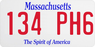 MA license plate 134PH6
