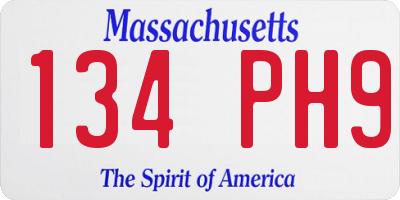 MA license plate 134PH9