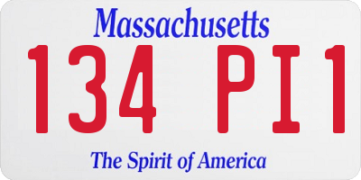 MA license plate 134PI1