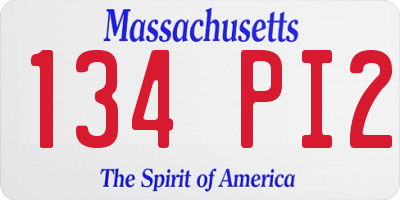 MA license plate 134PI2