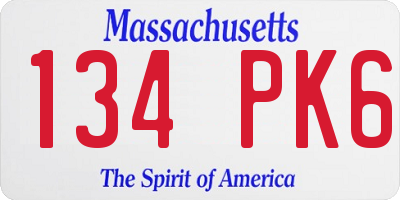 MA license plate 134PK6