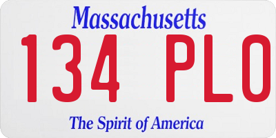 MA license plate 134PL0