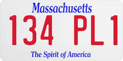 MA license plate 134PL1