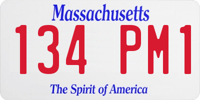 MA license plate 134PM1
