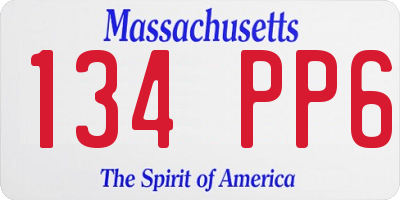 MA license plate 134PP6