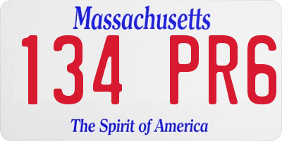 MA license plate 134PR6