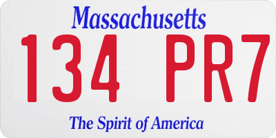 MA license plate 134PR7