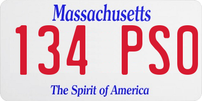 MA license plate 134PS0
