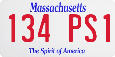 MA license plate 134PS1