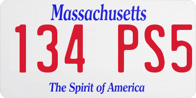 MA license plate 134PS5