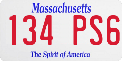MA license plate 134PS6