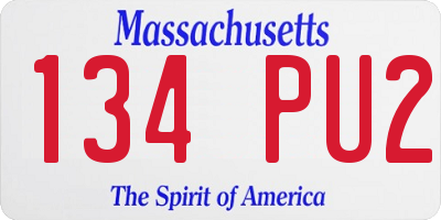 MA license plate 134PU2