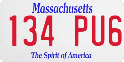MA license plate 134PU6