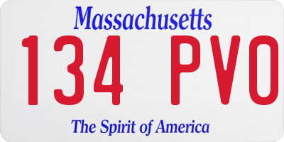 MA license plate 134PV0