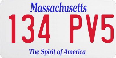 MA license plate 134PV5