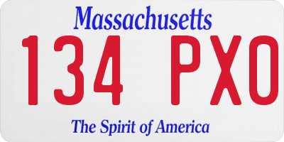 MA license plate 134PX0