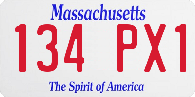 MA license plate 134PX1