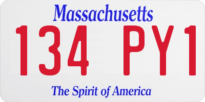 MA license plate 134PY1