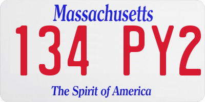 MA license plate 134PY2