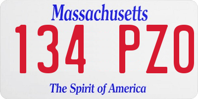 MA license plate 134PZ0