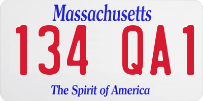 MA license plate 134QA1