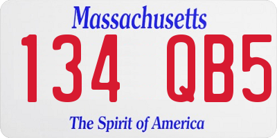 MA license plate 134QB5