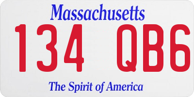 MA license plate 134QB6