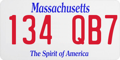 MA license plate 134QB7