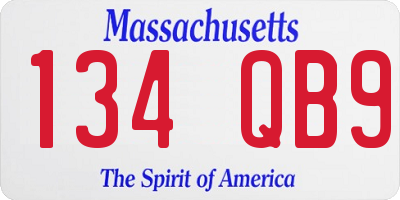 MA license plate 134QB9