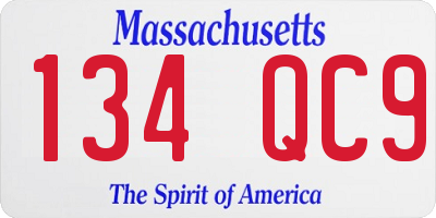 MA license plate 134QC9
