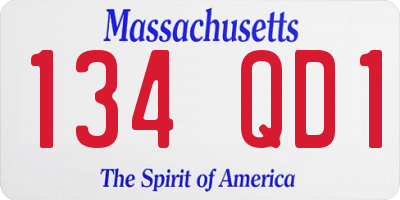 MA license plate 134QD1