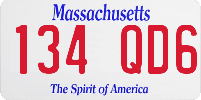 MA license plate 134QD6