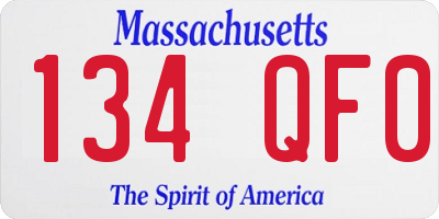 MA license plate 134QF0