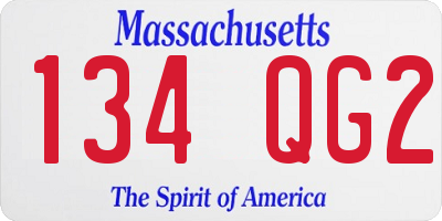 MA license plate 134QG2