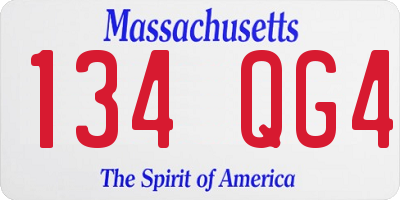 MA license plate 134QG4
