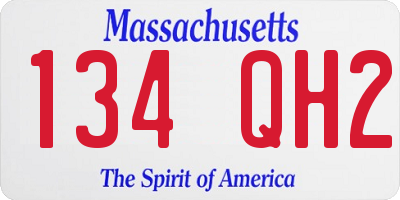 MA license plate 134QH2