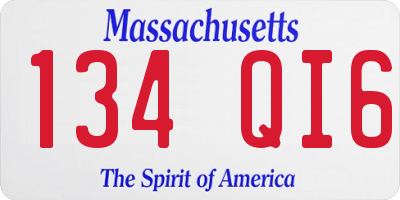 MA license plate 134QI6